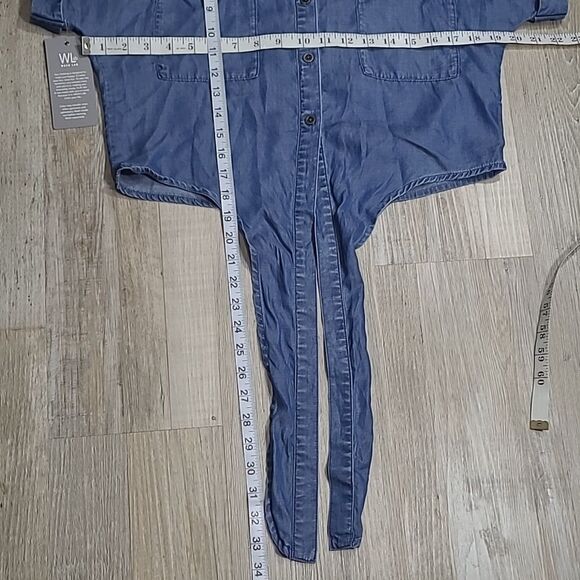 Nwt Wash Lab Lyocell Jean Blue Top Small - Picture 7 of 10